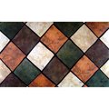 H2H Multi Tiles Doormat 18 x 30 in. Rug - Brown, Brown & Tan, Green H22100543